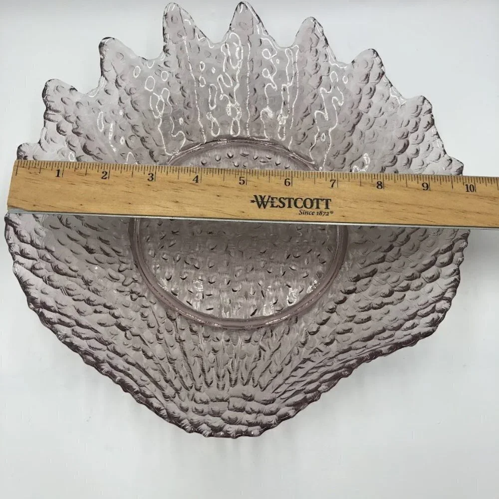 Pink Shell Shaped Appetizer Snack Bowls Set of 7 Scallop Edges 1 Big 6 Small
